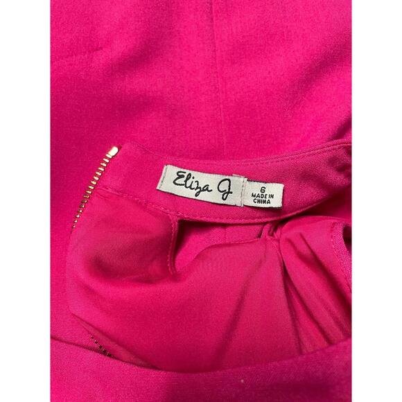 Eliza J Cocktail Dress Cutout Neckline Barbie Pink Sheath Sleeveless Women 6 NWT - Picture 7 of 9